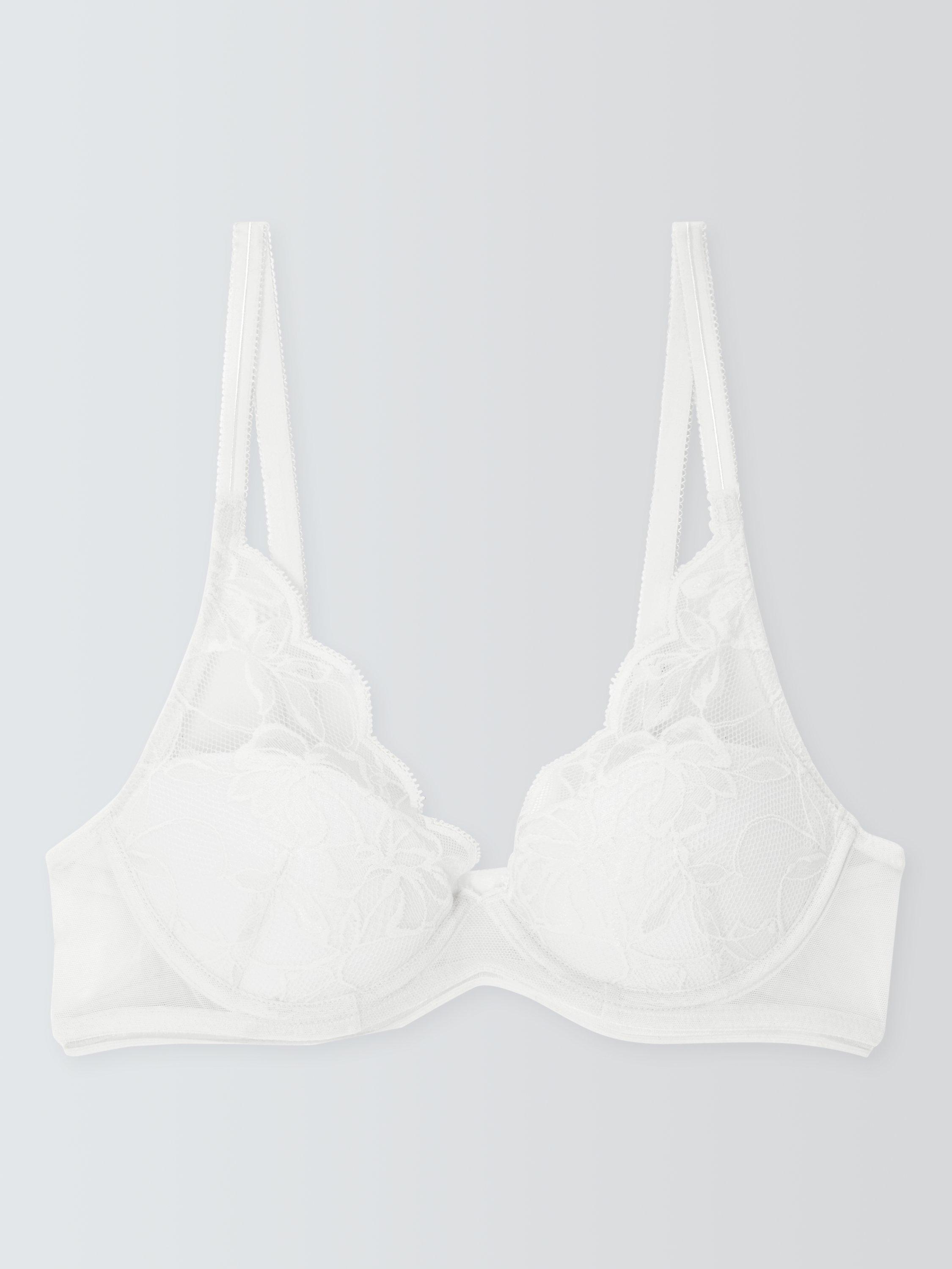 Product image 4 of 8, which shows John Lewis Wren Adjustable Lace Balcony Bra , White, 30C