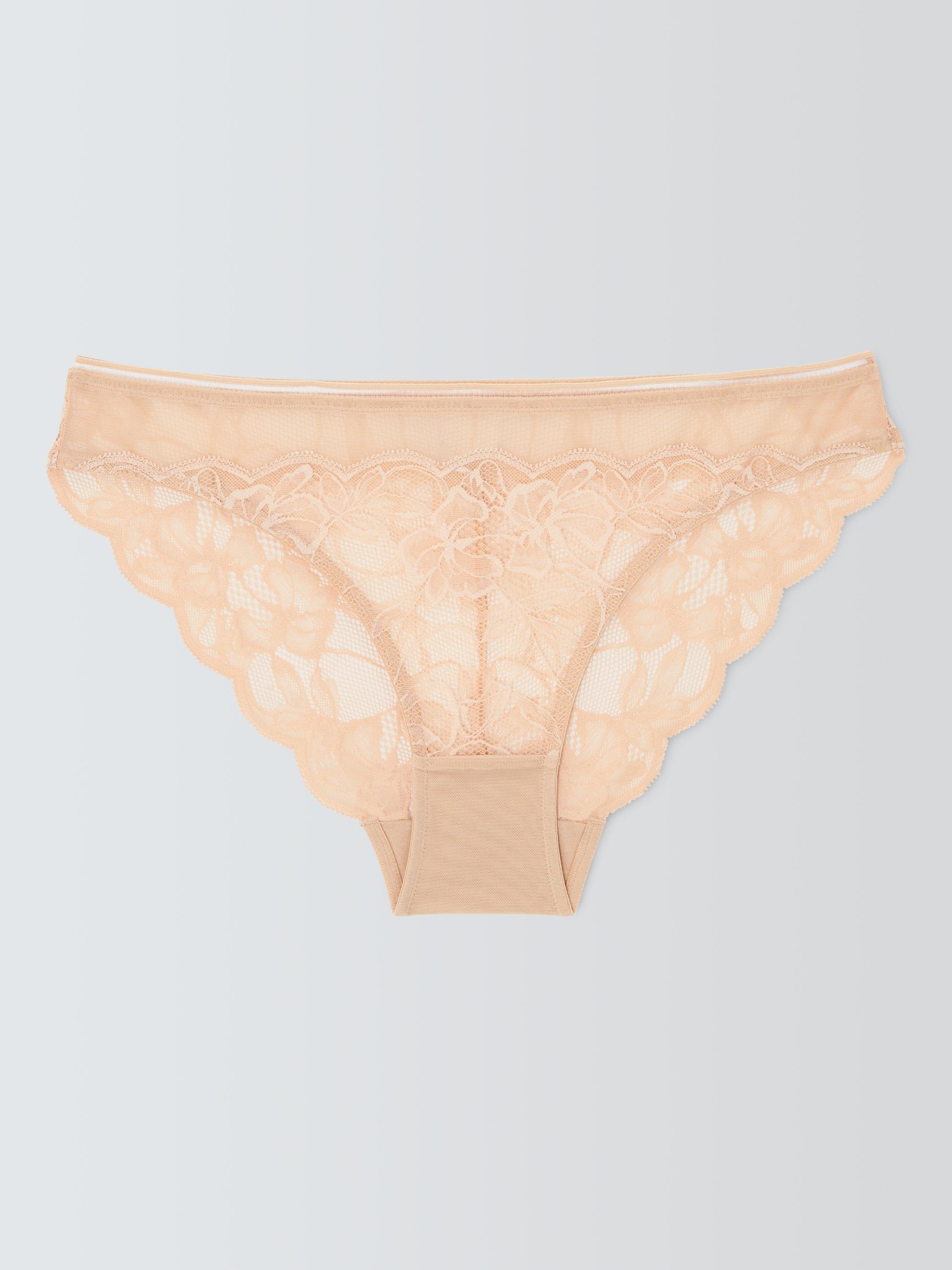 Product image 4 of 8, which shows John Lewis Wren Lace Knickers , Almond, 8