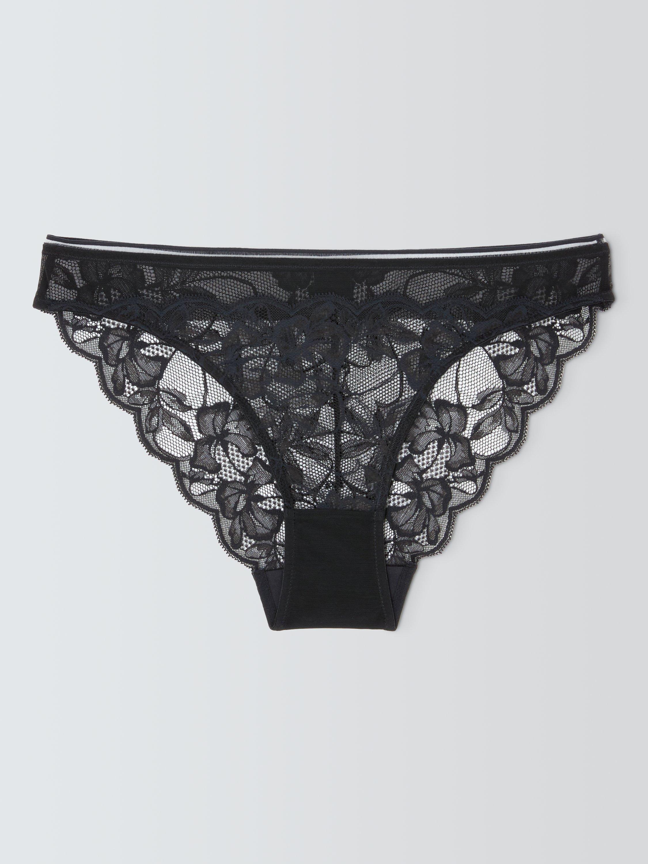 Product image 4 of 8, which shows John Lewis Wren Lace Knickers , Black, 8