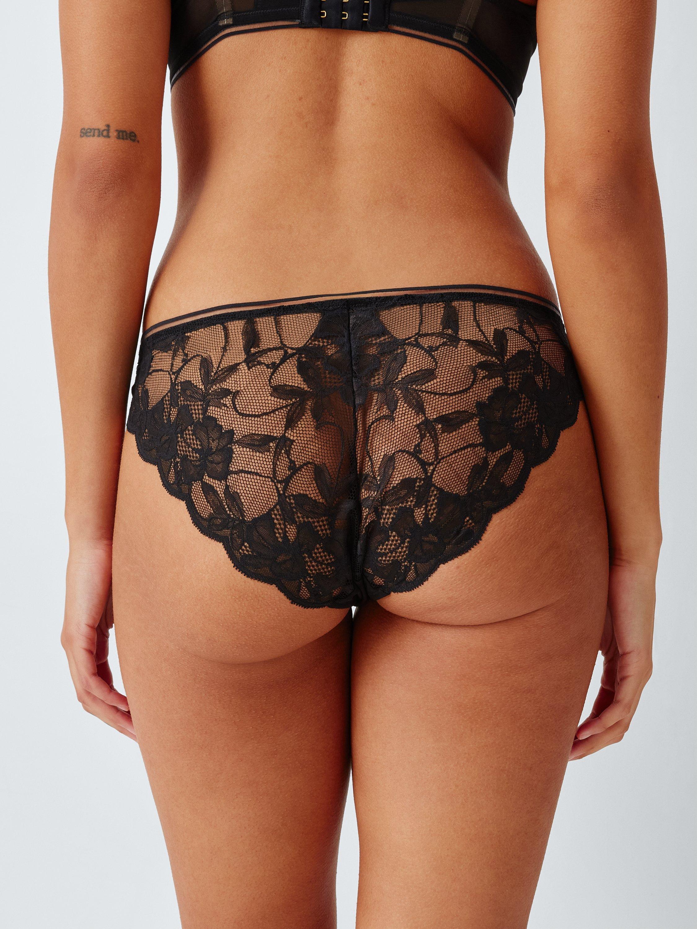 Product image 7 of 8, which shows John Lewis Wren Lace Knickers , Black, 8