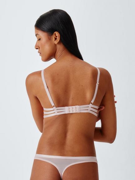 John Lewis Alexis Lemons Embroidered Bra, Pink - view 2, Pink