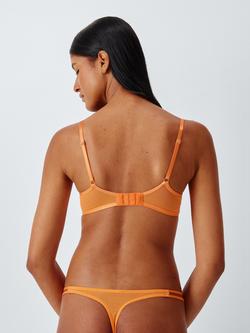 John Lewis Raven Bold Floral Embroidered Plunge Bra, Orange - view 2, Orange