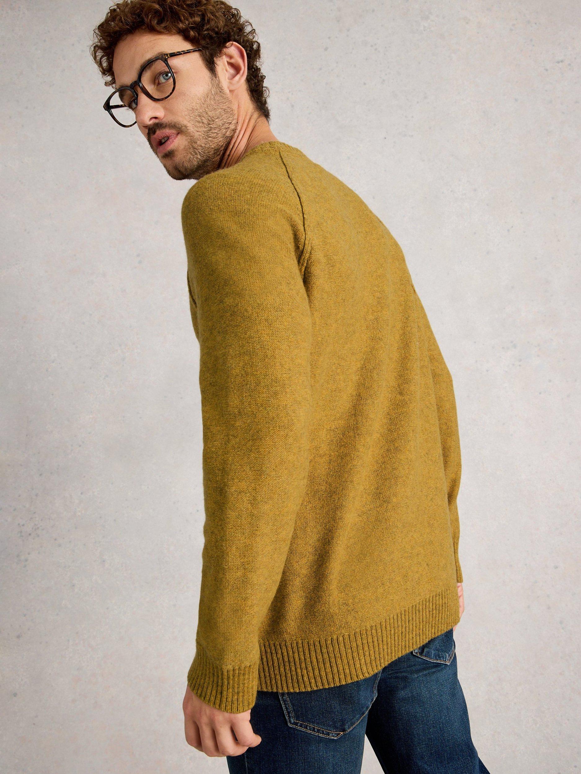 Product image 2 of 6, which shows White Stuff Milton Crew Neck Lambswool Blend Jumper, Mid Yellow, XXL