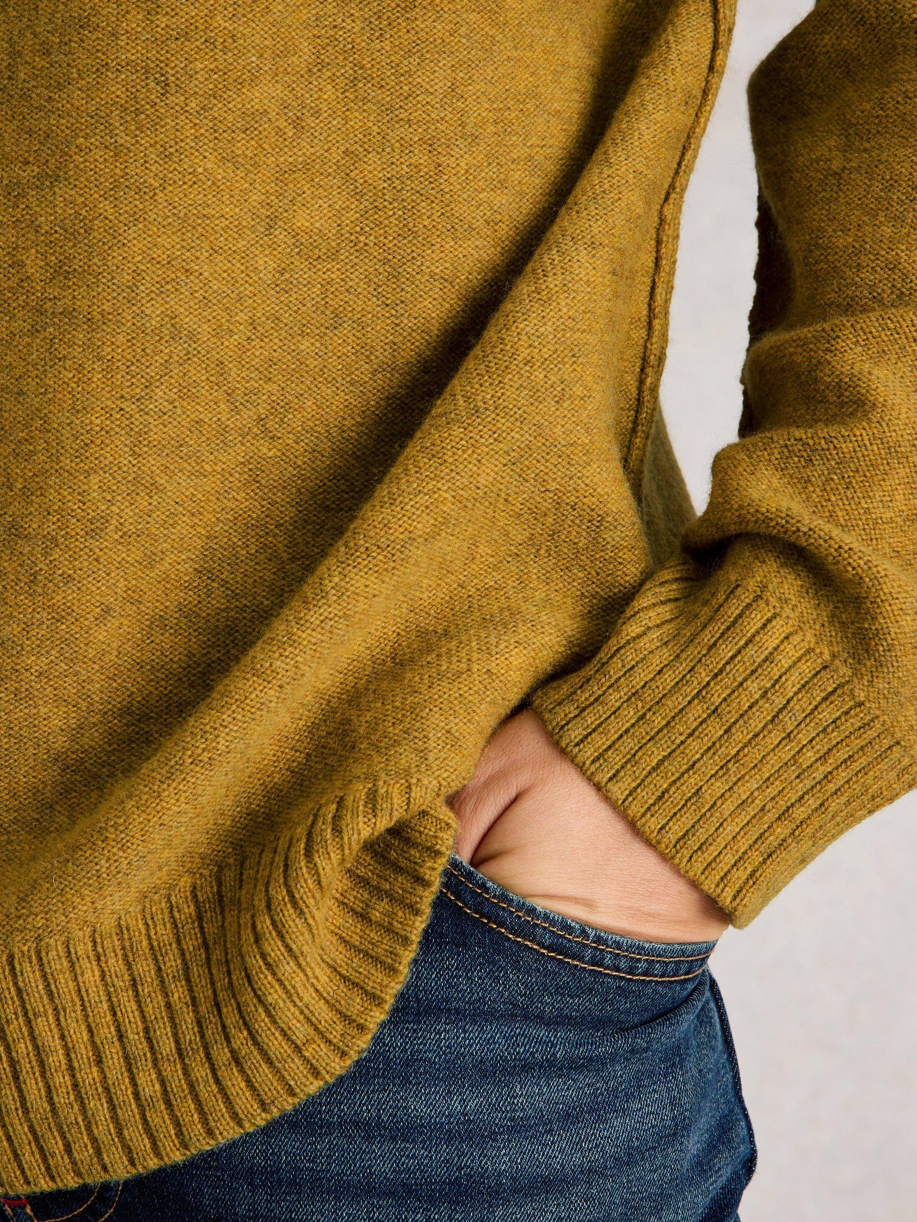 Product image 3 of 6, which shows White Stuff Milton Crew Neck Lambswool Blend Jumper, Mid Yellow, XXL