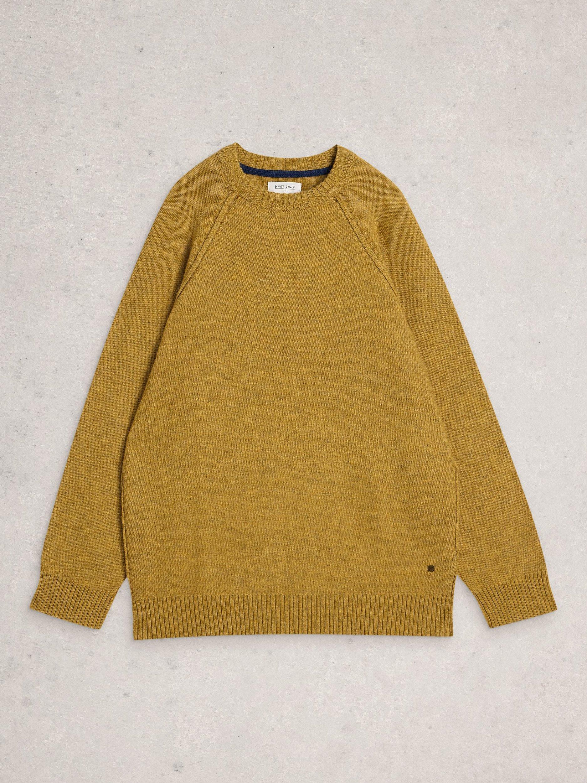 Product image 5 of 6, which shows White Stuff Milton Crew Neck Lambswool Blend Jumper, Mid Yellow, XXL