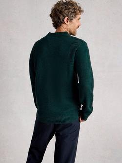 White Stuff Milton Lambswool Knit Henley Top, Dk Green - view 2, Dk Green