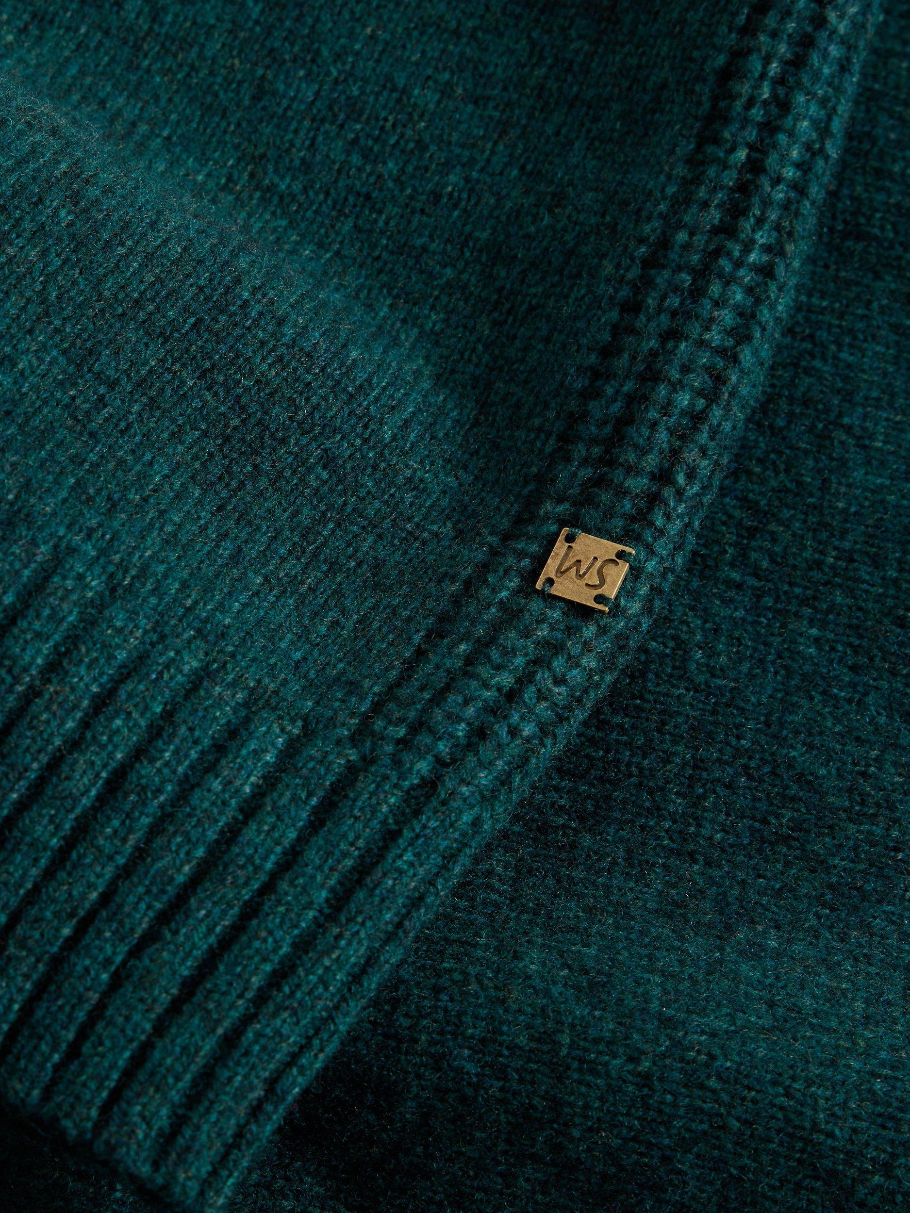 Product image 6 of 6, which shows White Stuff Milton Lambswool Knit Henley Top, Dk Green, S