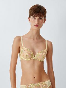 John Lewis Kiki Floral Balcony Bra, Yellow, Yellow