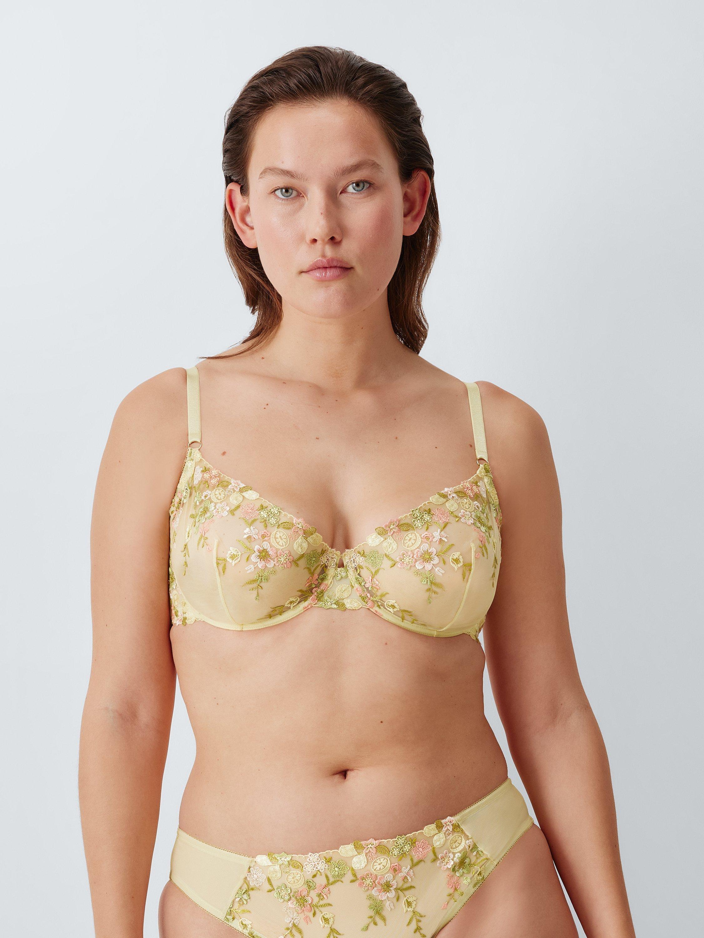 Product image 6 of 8, which shows John Lewis Kiki Floral Balcony Bra, Yellow, 32B