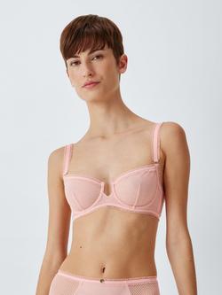 John Lewis Maddison Non-Padded Lace Balcony Bra, Light Pink