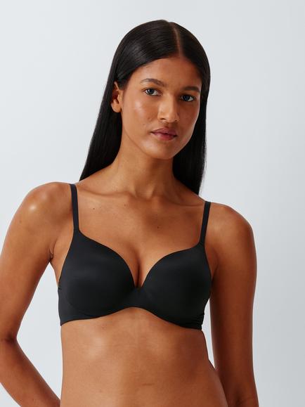 John Lewis Yvette Wired Push-Up T-Shirt Bra, Black