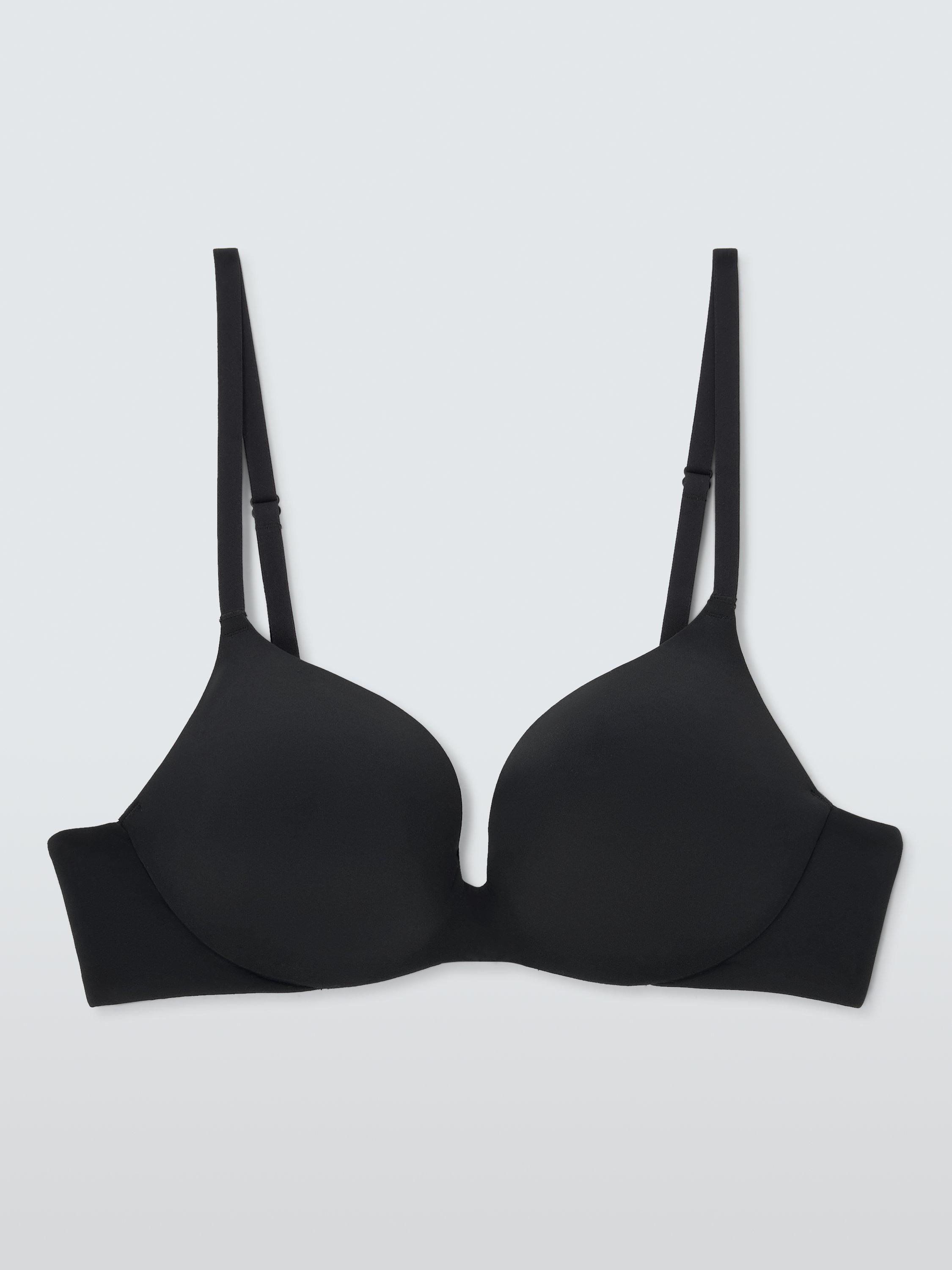 Product image 3 of 4, which shows John Lewis Yvette Smooth T-Shirt Bra, Black, 28A