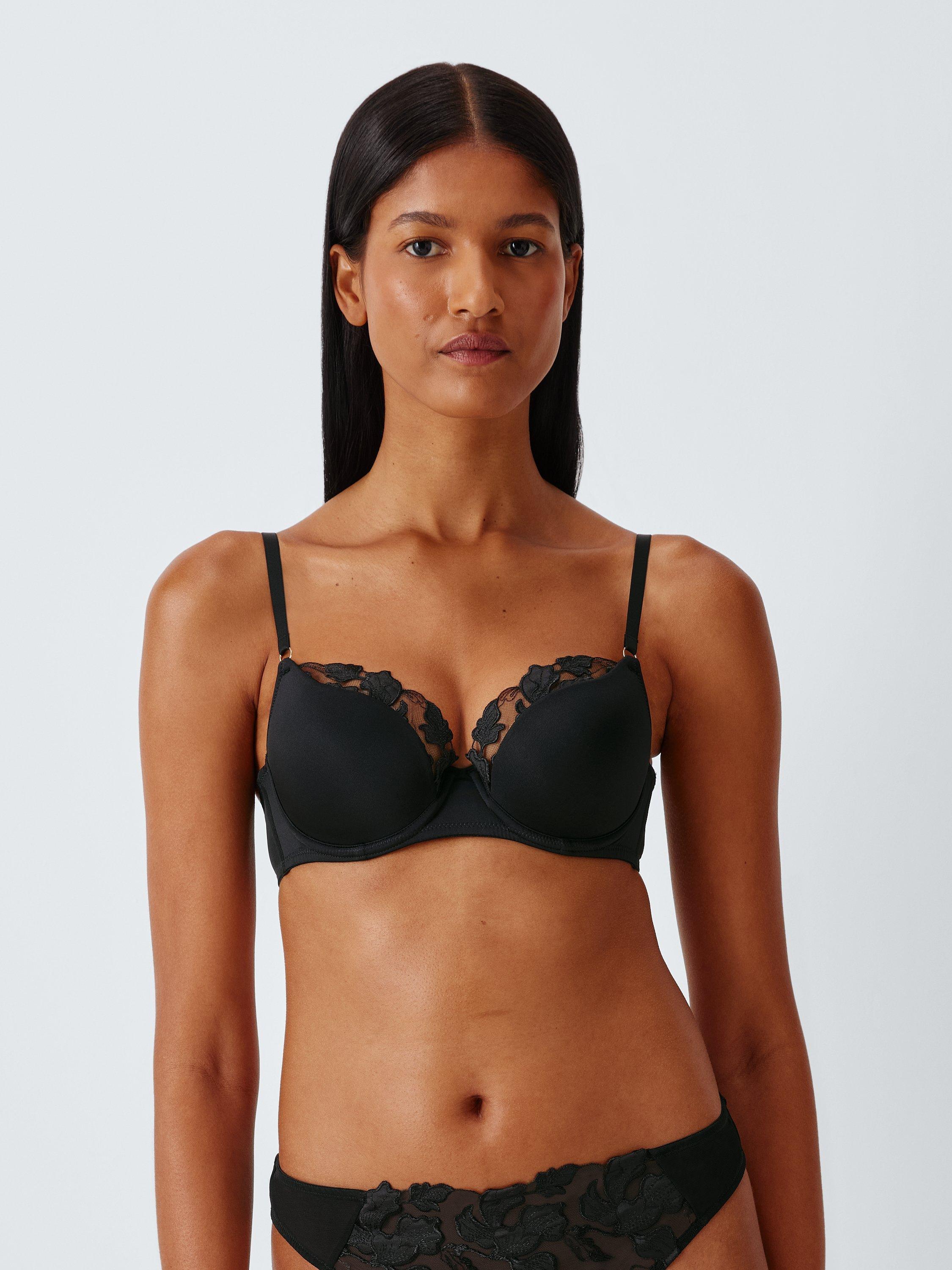 Product image 1 of 8, which shows John Lewis Renee Padded Plunge Bra, Black, 30D