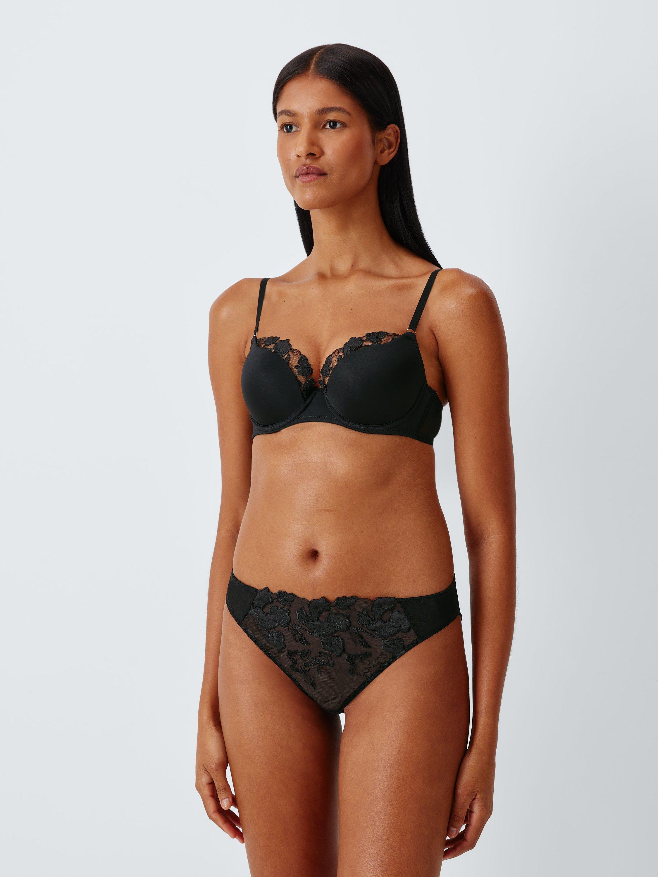 Product image 3 of 8, which shows John Lewis Renee Padded Plunge Bra, Black, 30D