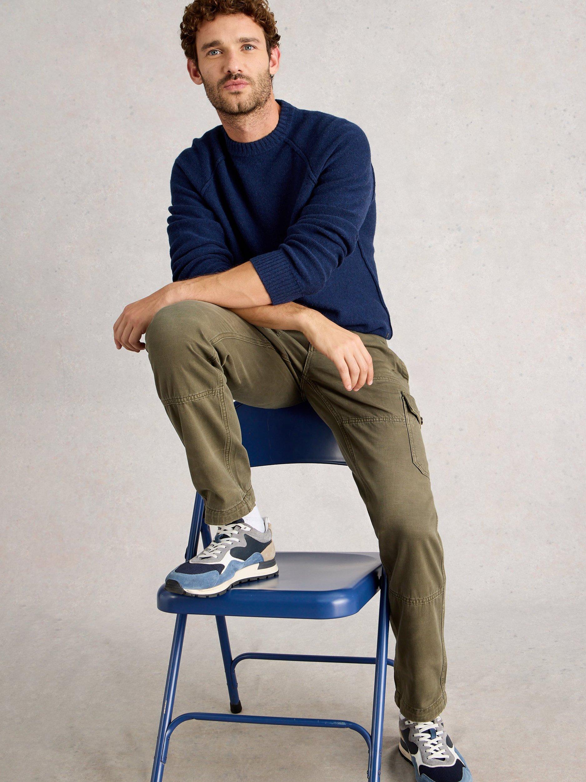 Product image 4 of 6, which shows White Stuff Milton Crew Neck Lambswool Blend Jumper, Dark Navy, M