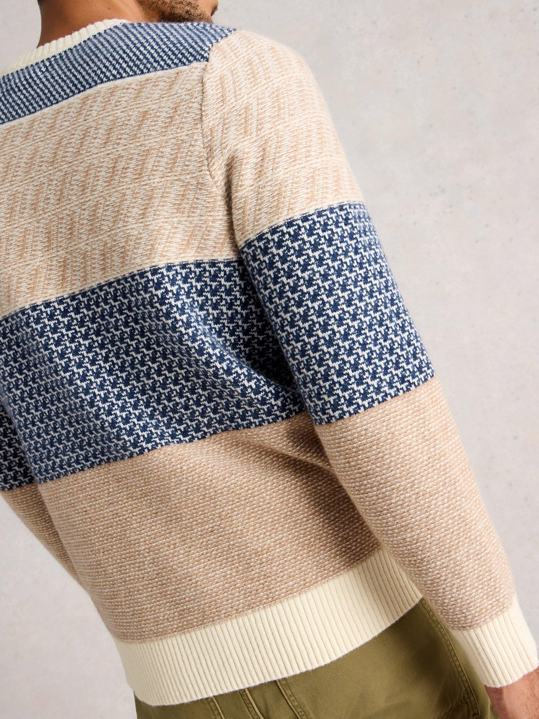 Product image 2 of 6, which shows White Stuff Wool Blend Fairisle Crew Neck Jumper, Navy/Multi, XXL