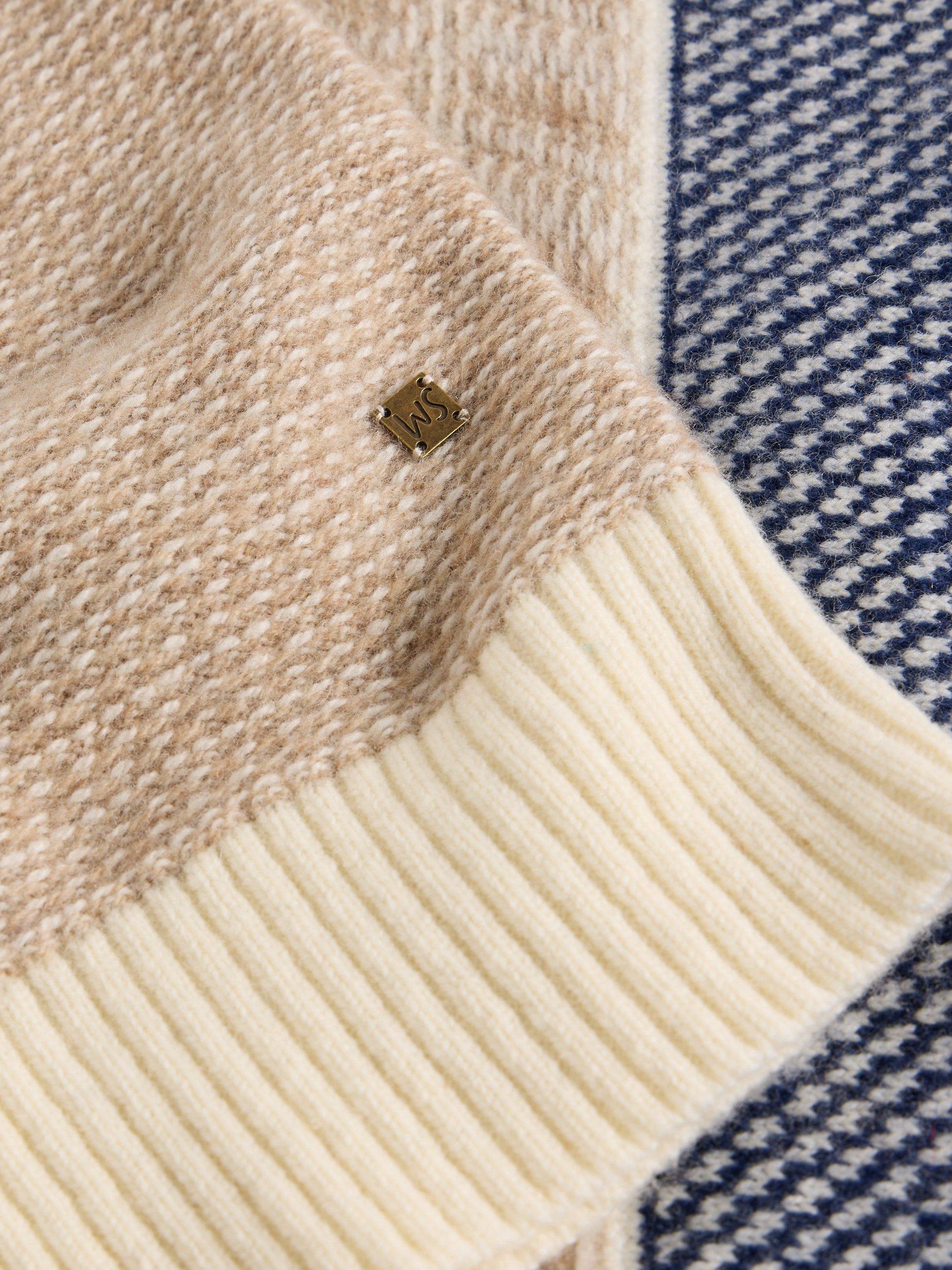 Product image 6 of 6, which shows White Stuff Wool Blend Fairisle Crew Neck Jumper, Navy/Multi, XXL