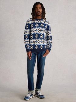 White Stuff Fair Isle Lambswool Blend Jumper, Navy/Multi