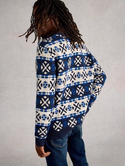 White Stuff Fair Isle Lambswool Blend Jumper - view 2, Navy/Multi
