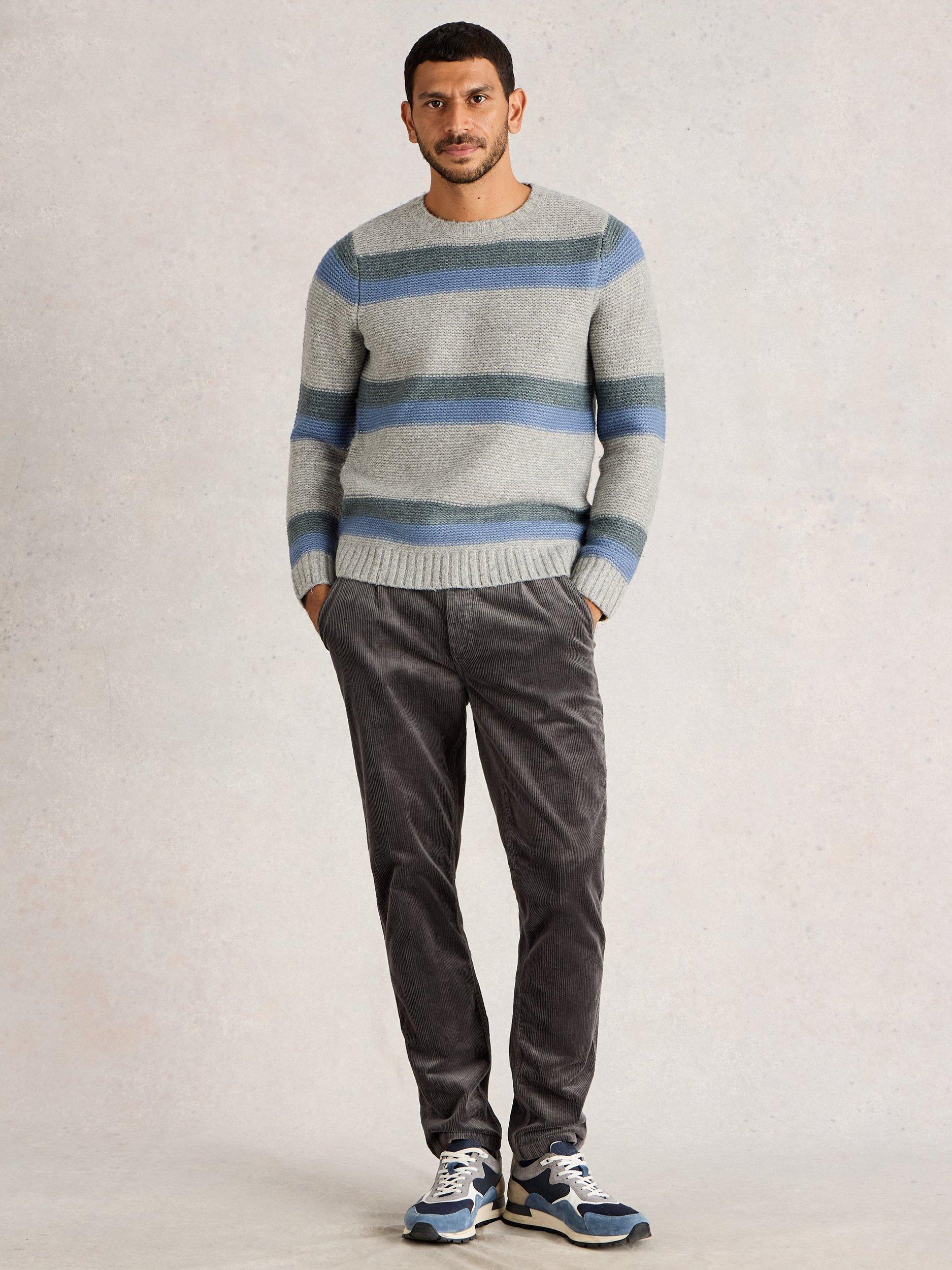 Product image 1 of 2, which shows White Stuff Breton Stripe Jumper, Grey/Multi, S