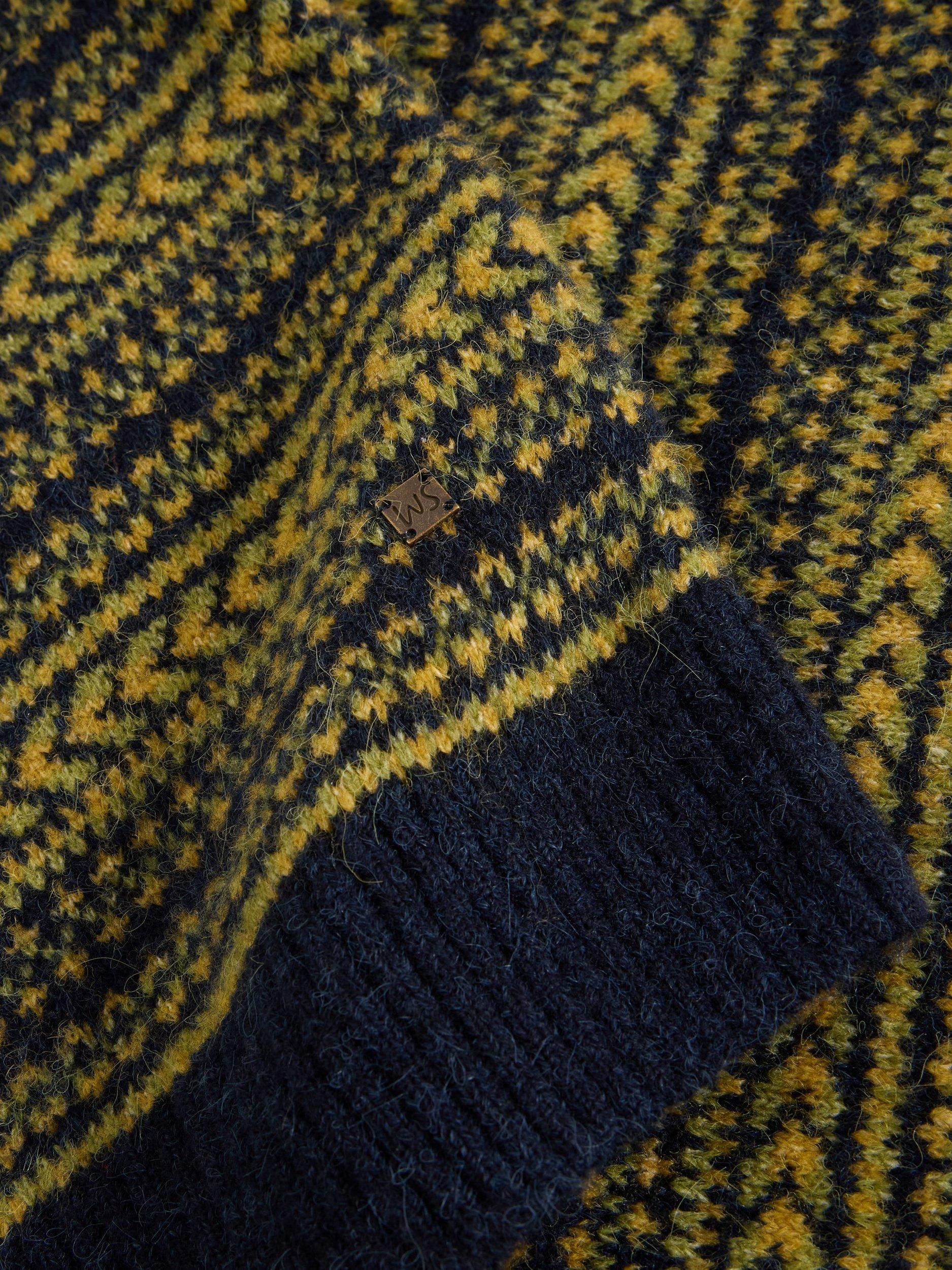 Product image 6 of 6, which shows White Stuff Brockton Wool Blend Fair Isle Crew Neck Jumper, Green/Multi, S
