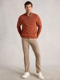 White Stuff Attadale Funnel Neck Half Zip Cotton Jumper