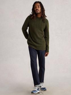 White Stuff Berkley Crew Neck Lambswool Blend Jumper, Dark Green