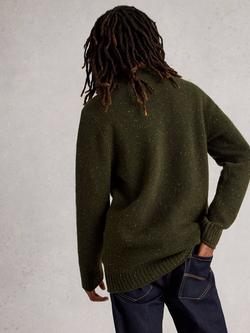 White Stuff Berkley Crew Neck Lambswool Blend Jumper - view 2, Dark Green