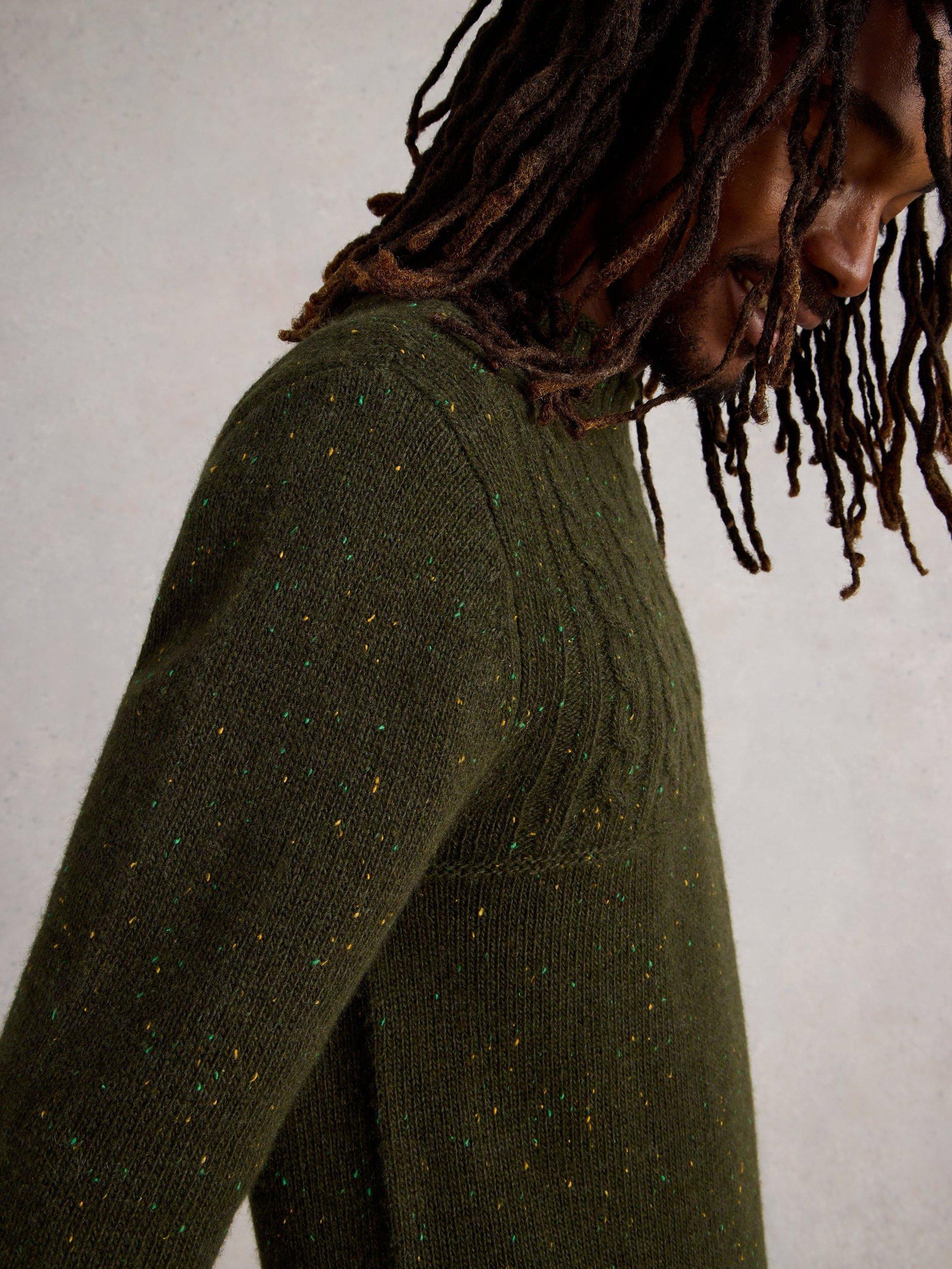 Product image 4 of 6, which shows White Stuff Berkley Crew Neck Lambswool Blend Jumper, Dark Green, S