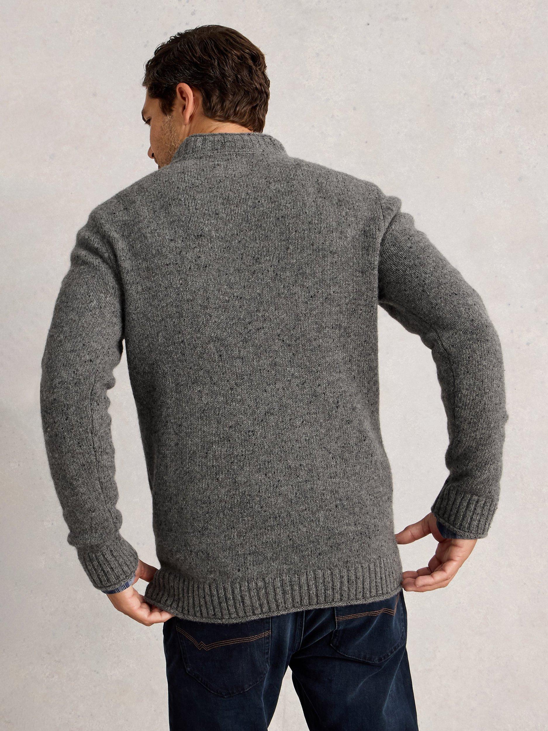 Product image 2 of 6, which shows White Stuff Berkley Crew Neck Lambswool Blend Jumper, Dark Grey, S