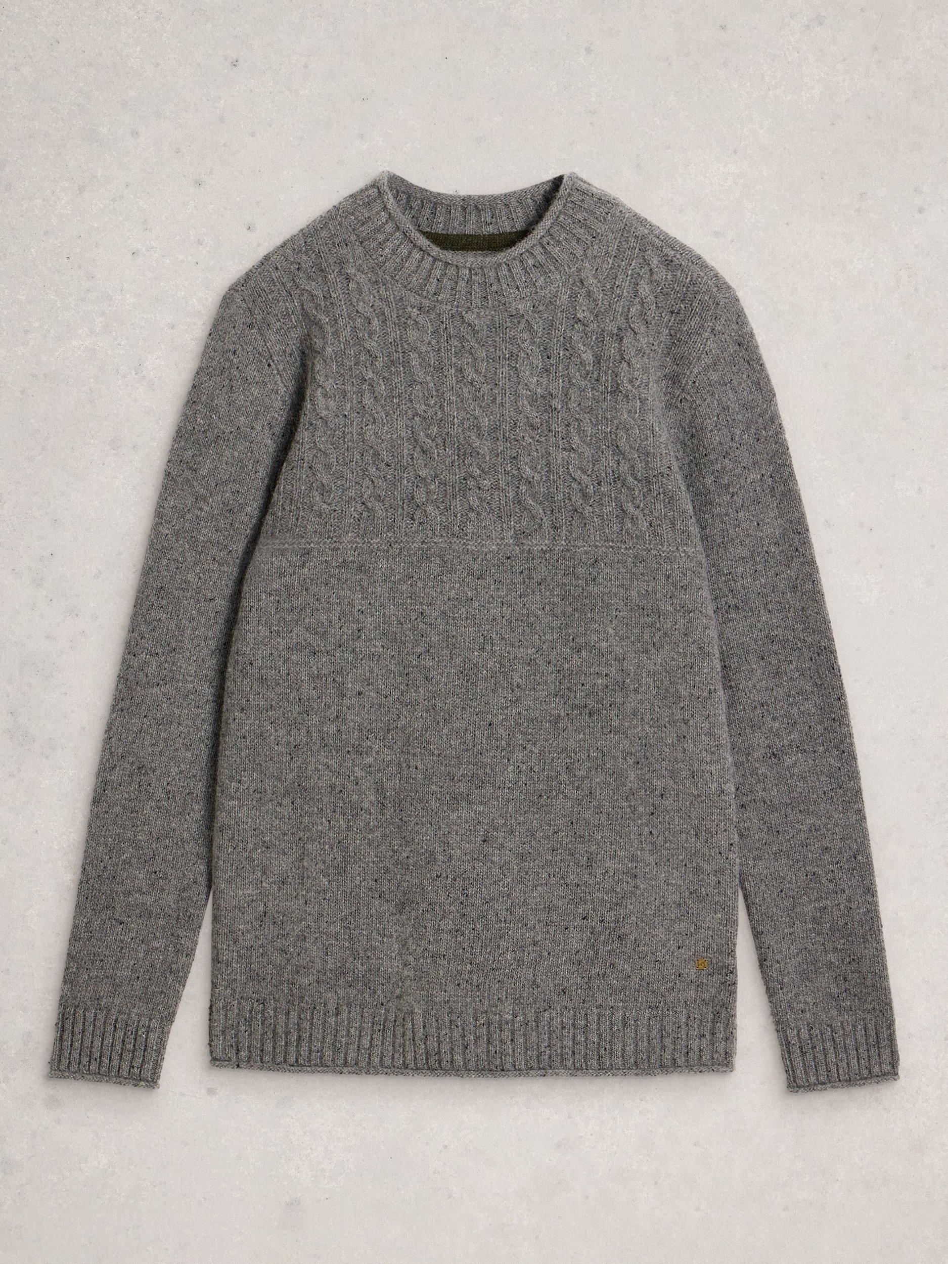 Product image 5 of 6, which shows White Stuff Berkley Crew Neck Lambswool Blend Jumper, Dark Grey, S