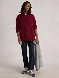 White Stuff Berkley Lambswool Blend Jumper, Dark Red