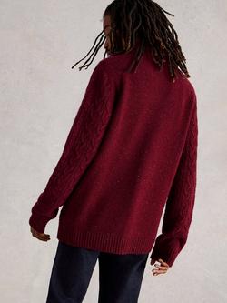 White Stuff Berkley Lambswool Blend Jumper - view 2, Dark Red