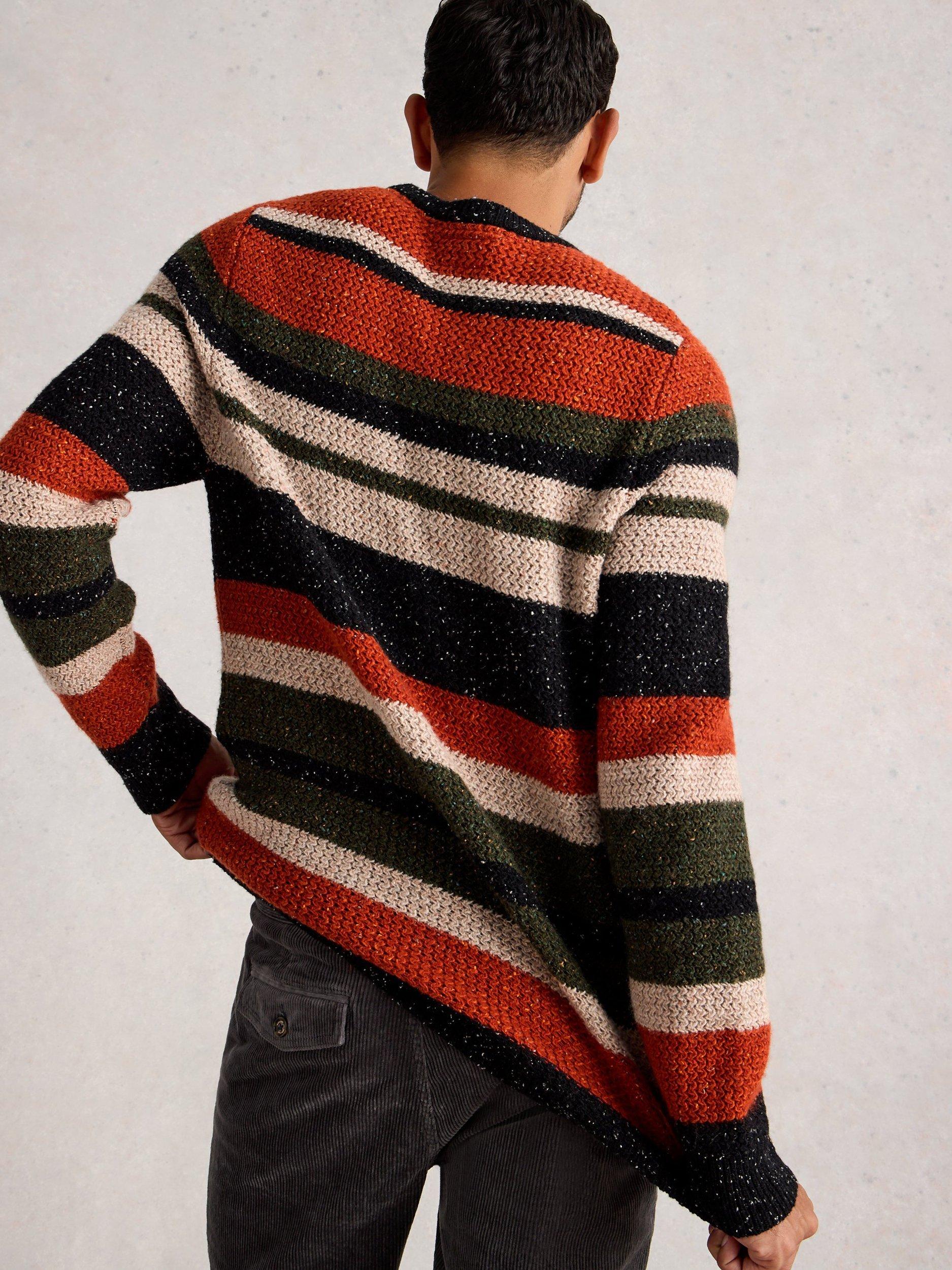 Product image 2 of 6, which shows White Stuff Berkley Stripe Lambswool Blend Jumper, Orange, S