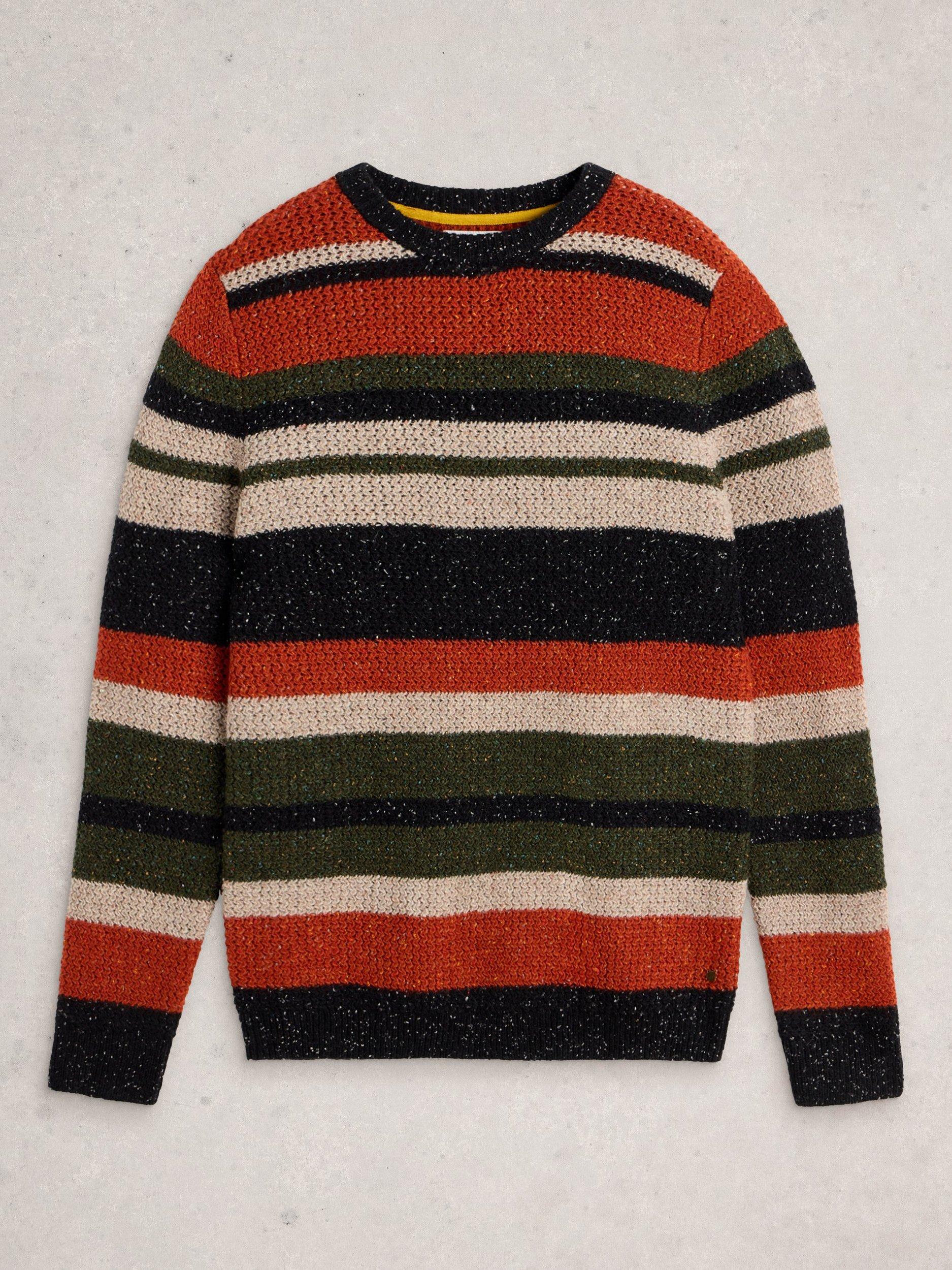 Product image 5 of 6, which shows White Stuff Berkley Stripe Lambswool Blend Jumper, Orange, S