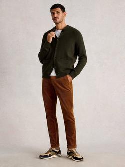 White Stuff Bomber Button Down Cardigan, Dark Green