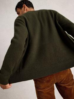 White Stuff Bomber Button Down Cardigan - view 2, Dark Green