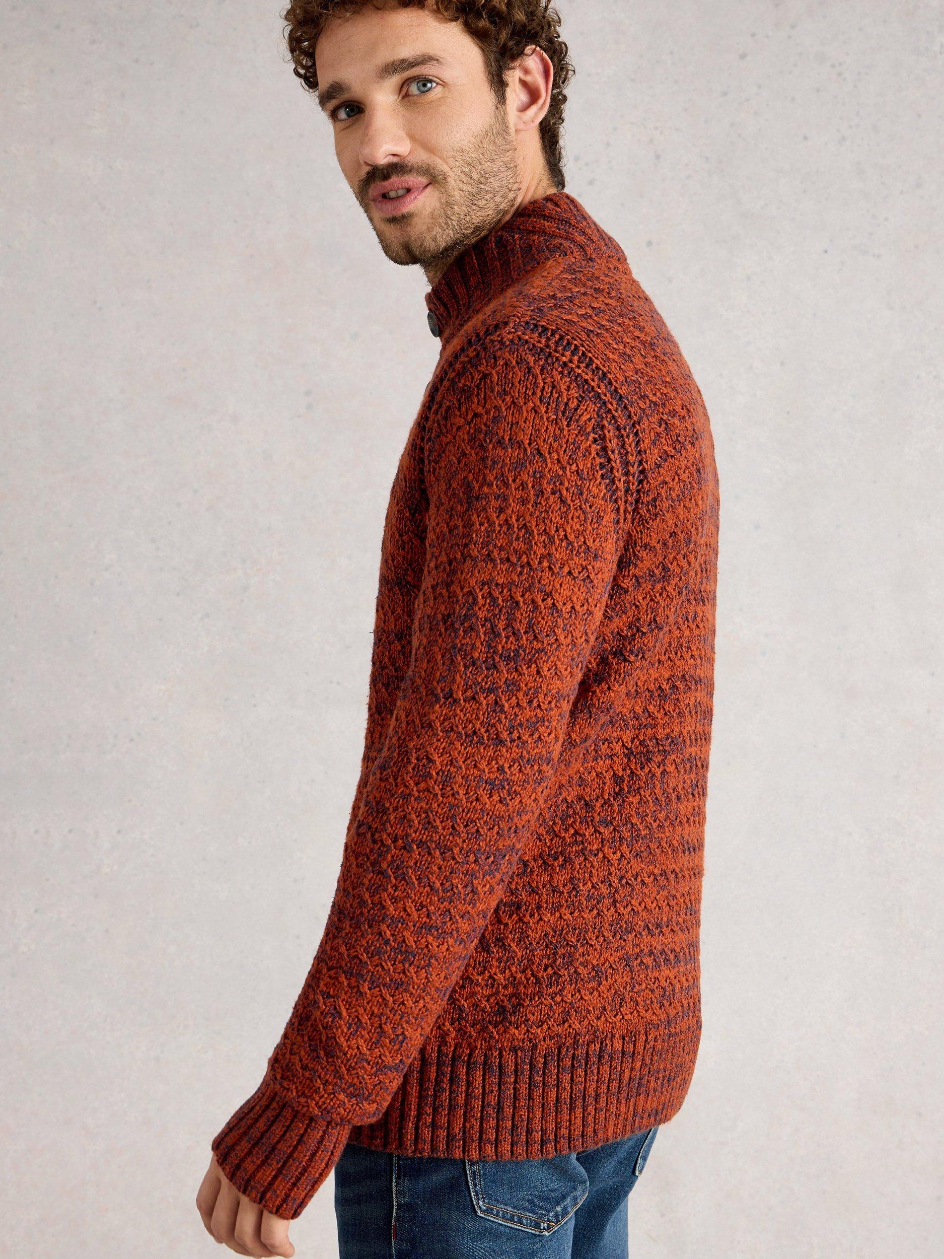Product image 2 of 6, which shows White Stuff Albany Cotton Blend Crew Neck Chunky Jumper, Dk Orange, S