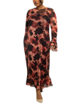 FASHION SZN Curve Floral Long Sleeve Maxi Dress, Pink/Multi