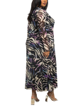 FASHION SZN Curve Zebra Print Mesh Midaxi Dress, Black/Multi