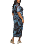 FASHION SZN Curve Abstract Mesh Midi Dress, Blue