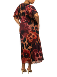 FASHION SZN Curve Floral Mesh Midi Dress, Brown