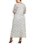 FASHION SZN Curve Polka Dot Mesh Midi Dress, White