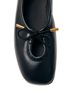 ALOHAS Rosalind Leather Ballerina Pumps, Black - view 2, Black