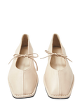 ALOHAS Sway Leather Ballerina Pumps, Cream