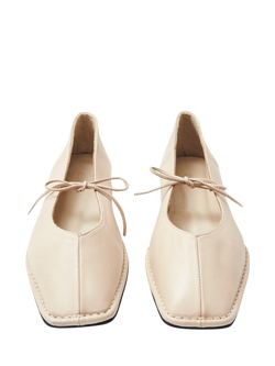 ALOHAS Sway Leather Ballerina Pumps, Cream - view 2, Cream