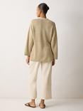 Jigsaw V-Neck Slouchy Longline Linen Jumper