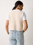 Jigsaw Scallop Trim Textured Cotton Blend Waistcoat