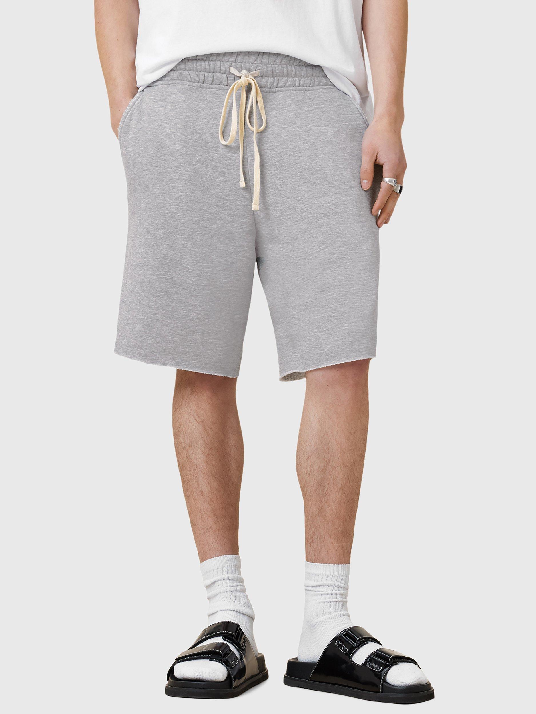 Product image 1 of 6, which shows AllSaints Helix Cotton Blend Shorts, Grey Marl, S