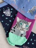 White Stuff Cheetah Ankle Socks, Pack of 3